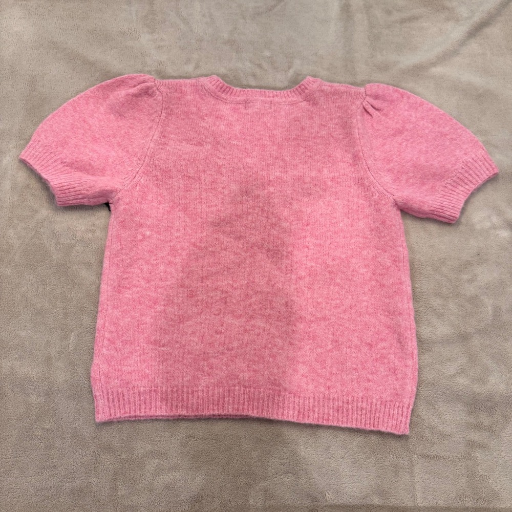NWT Pink Swan Embroidered Puff Sleeve‎ Novelty Coquette Sweater SZ L - Picture 9 of 9